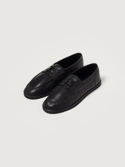 AURALEE SOFT LEATHER DECK SHOES