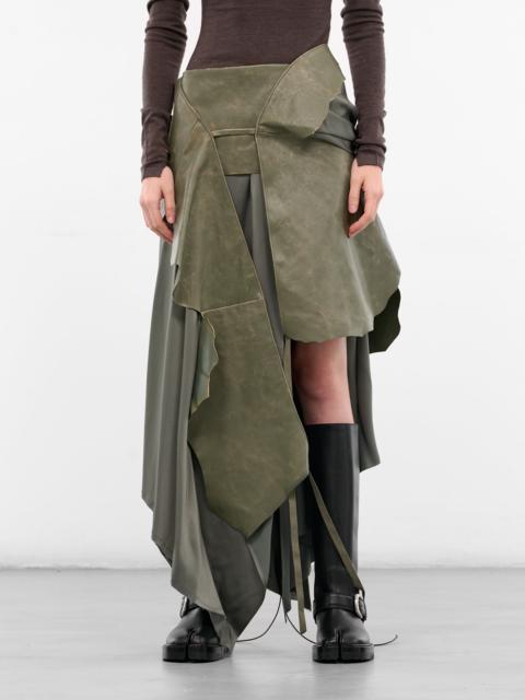 Ann Demeulemeester Eugenia Asymmetric Leather Satin Skirt