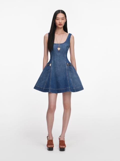 Denim Flared Mini Dress