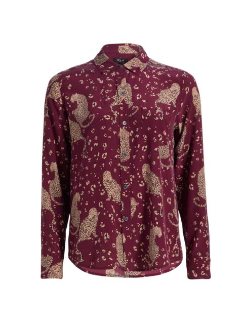 Rails Women's Kate Leopard-Print Silk Shirt - Oxblood Leopard