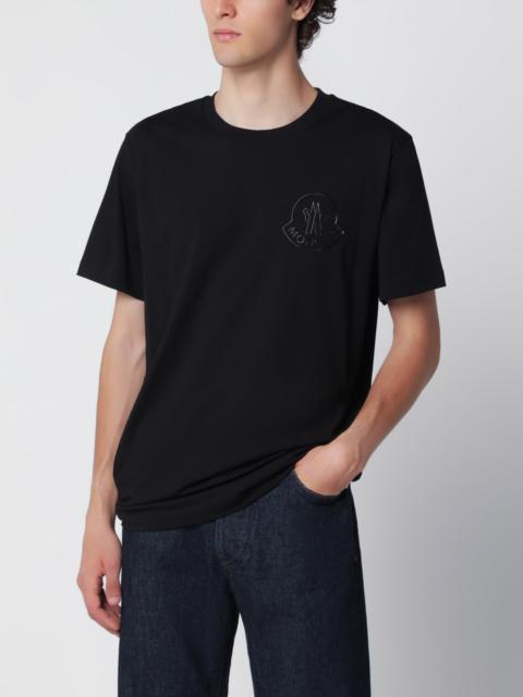 Moncler Black cotton T-shirt with logo
