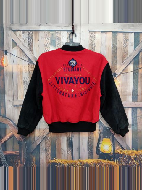 Other Designers VIVAYOU JAPAN Leather Sleeves Wool Varsity Jacket