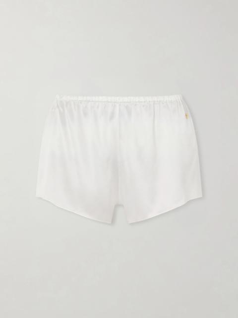 ÉTERNE Lane silk-blend satin shorts Ivory