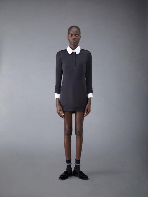 Thom Browne Crepe Back Satin and Poplin Seamed Sport Coat Dress