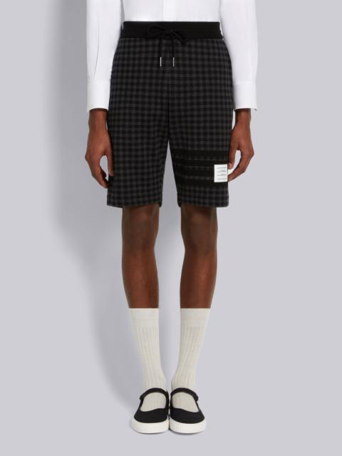 Thom Browne Black Cotton Gunclub Check Jacquard 4-Bar Sweatshorts