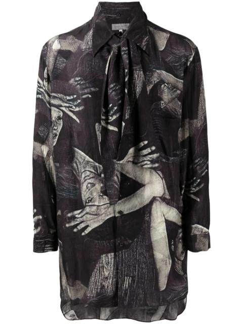 Yohji Yamamoto abstract-print long-sleeve shirt