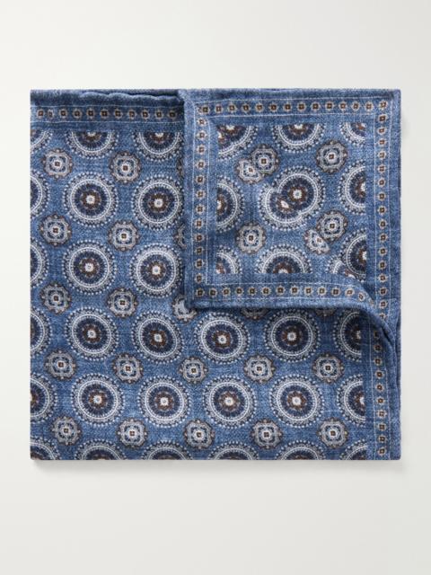 Brunello Cucinelli Printed Silk Pocket Square