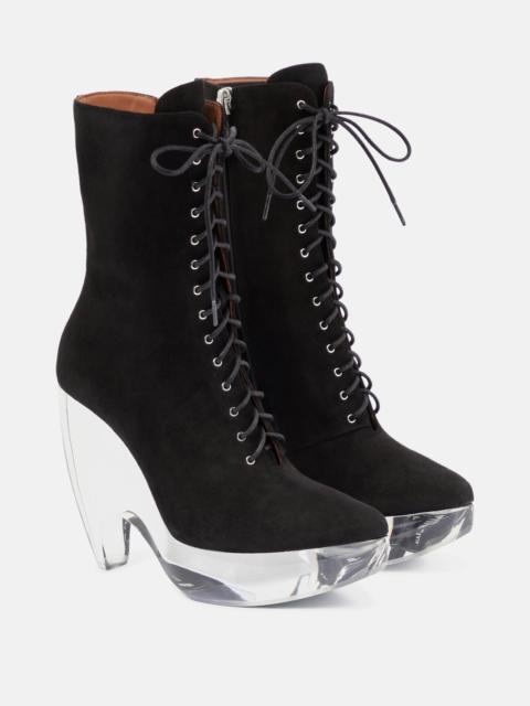 Alaïa Suede lace-up platform boots