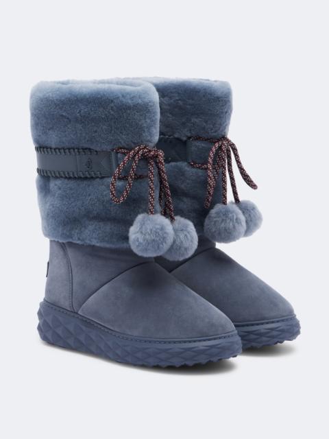 JIMMY CHOO Cobi shearling-trimmed suede platform boots