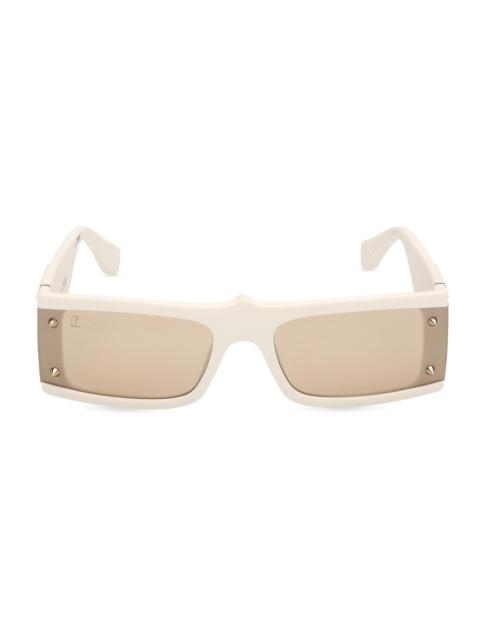 Christian Louboutin Men's 62MM Oversized Rectangular Sunglasses - Matte White Flash Ivory