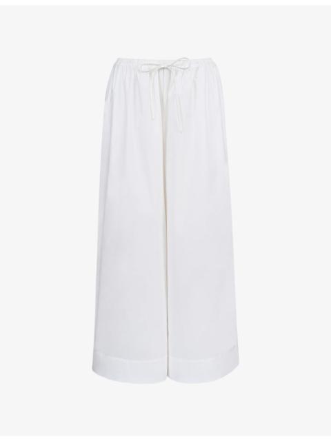 House of CB Jae Wide-Leg Stretch-Cotton Trousers