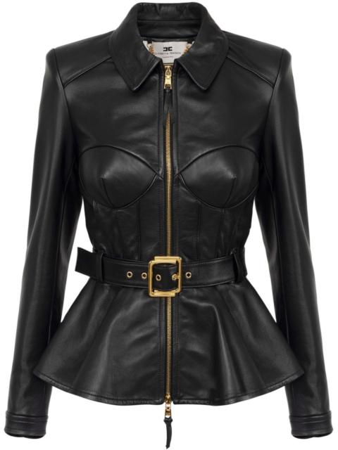 ELISABETTA FRANCHI peplum leather jacket