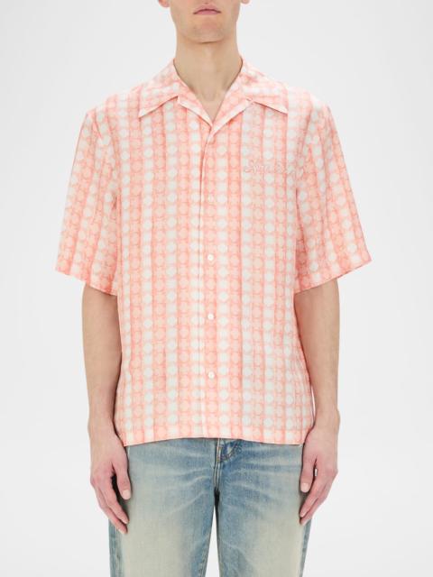 AMIRI Men's Silk MA Quad Bowling Shirt