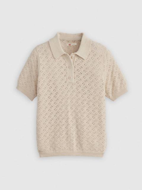 Levi's LAVENDER POINTELLE POLO SWEATER