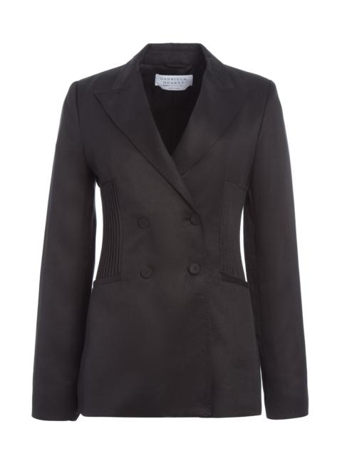 GABRIELA HEARST Brett Blazer in Black Textured Linen