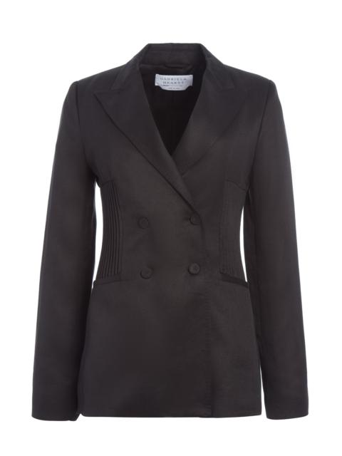 Brett Blazer in Black Textured Linen