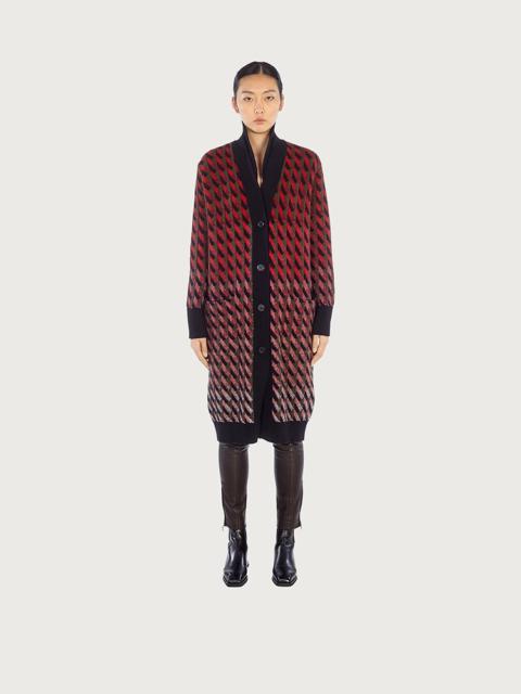 LONG JACQUARD KNIT CARDIGAN