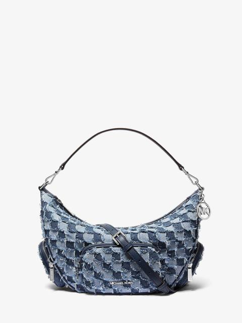 MICHAEL KORS Merritt Medium Patchwork Denim Convertible Shoulder Bag