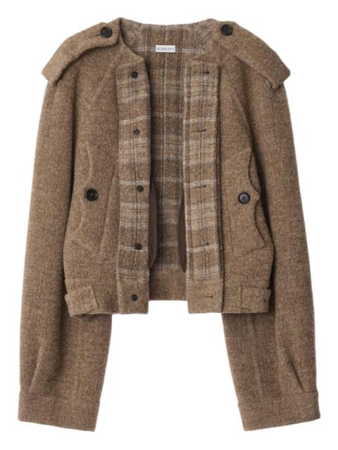 Burberry epauletted detachable-scarf jacket