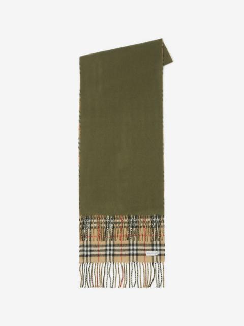 Burberry Check Cashmere Reversible Scarf