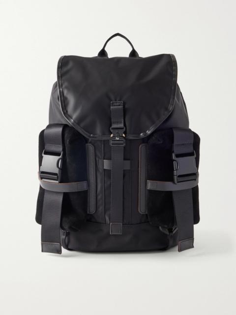 master-piece Leather and Suede-Trimmed CORDURA® Backpack