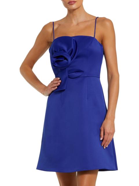 MAC DUGGAL Women's 3D Rose Satin A-Line Mini Dress - Cobalt