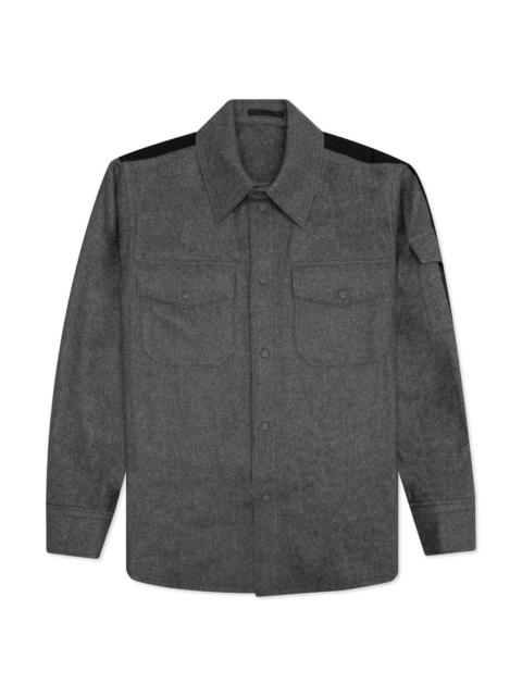Helmut Lang WOOL FLANNEL SHIRT - GREY MELANGE