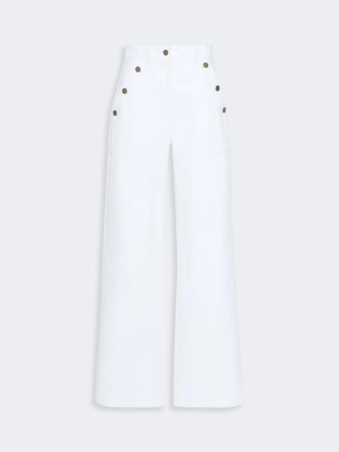 Max Mara BADESSE Cotton bull denim wide-leg trousers - WHITE