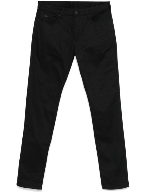 EMPORIO ARMANI logo-plaque slim-fit jeans