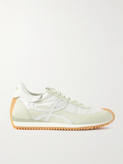 Loewe Flow Logo-appliquéd Shell, Leather And Suede Sneakers