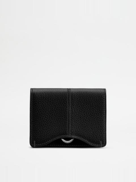 Tod's BUSINESS CARD HOLDER IN LEATHER - BLACK