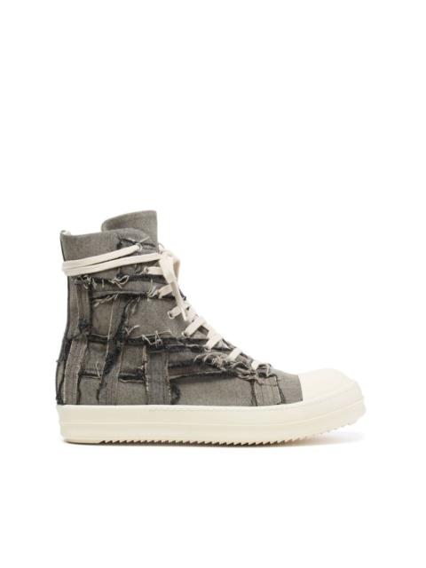 Luxor Slashed frayed-trim sneakers