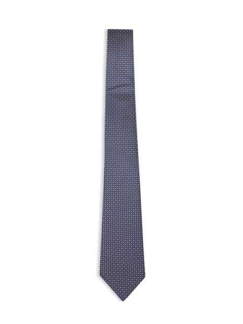 GIORGIO ARMANI Midnight blue jacquard silk tie