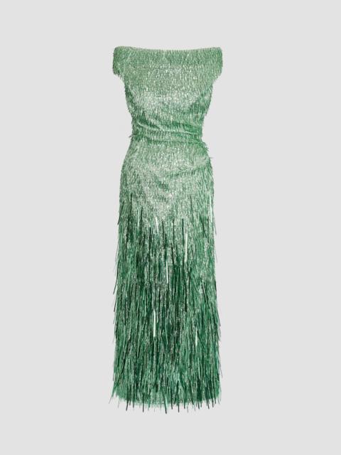 Erdem BUGLE SEQUIN OFF-THE-SHOULDER MIDI DRESS