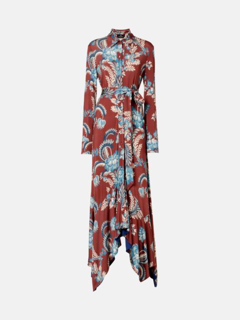 Floral asymmetric shirt dress