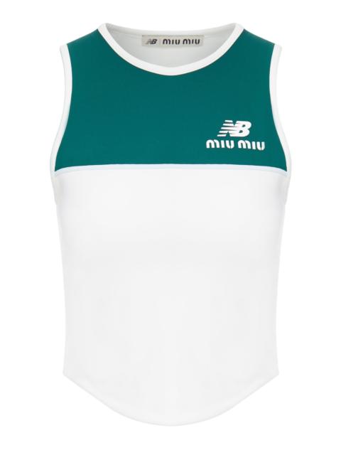 Miu Miu NEW BALANCE X MIU MIU TECHNICAL JERSEY SLEEVELESS TOP FEATURING COCO GAUFF