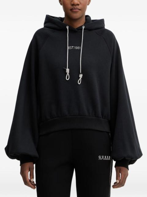 GUESS USA rhinestone-embellished raglan-sleeve hoodie