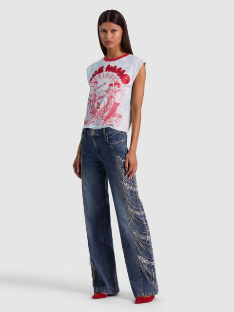 Alice + Olivia MICAH EMBELLISHED MUSCLE TANK - MY GENERATION