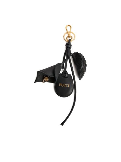 PUCCI leaf charm keyring tag holder