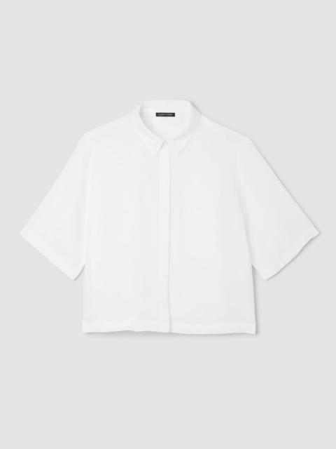 EILEEN FISHER Organic Handkerchief Linen Elbow-Sleeve Shirt