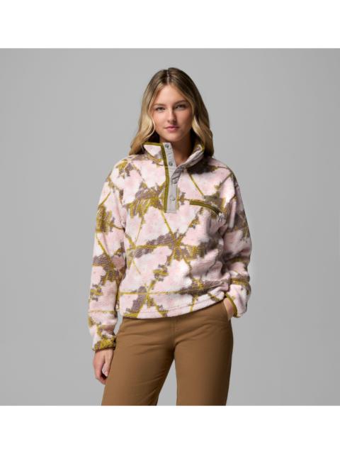 Columbia Women's Helvetia II Printed Cropped Half Snap Fleece Pullover