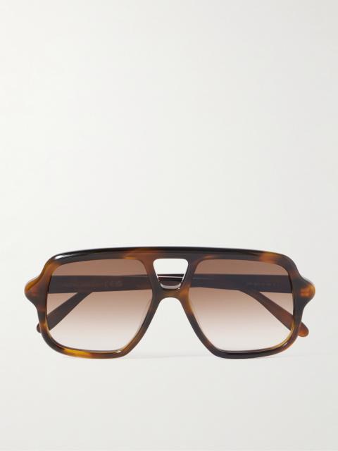 Loewe Slim Havana Rectangular Acetate Sunglasses