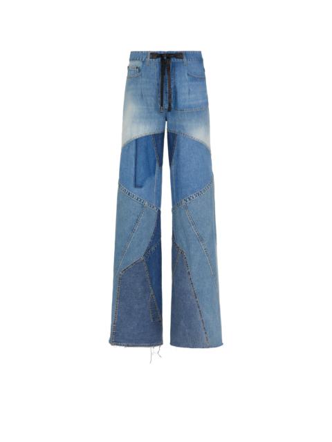 TOM FORD VINTAGE PATCHWORK DENIM WIDE LEG PANTS
