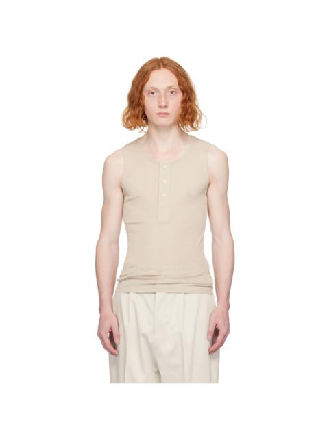 AMI Paris Beige Three-Button Tank Top