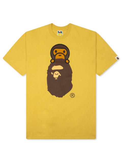 A BATHING APE® MILO ON APE HEAD TEE - YELLOW