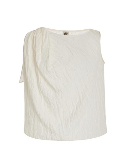 The Garment Brooke Linen-Cotton Top ivory