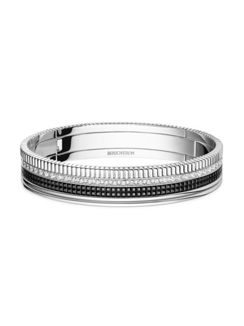 Boucheron Women's Quatre Classique 18K White Gold & 1.53 TCW Diamond Bangle Bracelet - White Gold