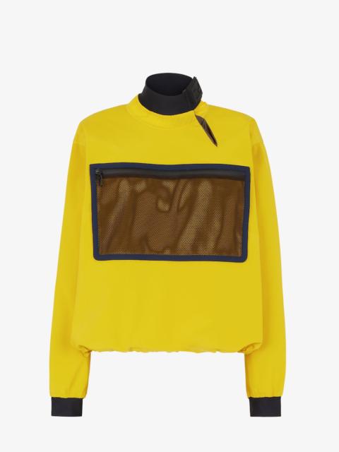 FENDI Anorak-style windbreaker with drawstring hem. High collar and wrists with branded FF Baguette velcro