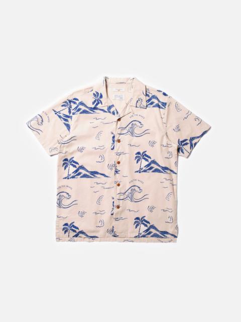 Nudie Jeans Arvid Waves Hawaii Shirt Ecru