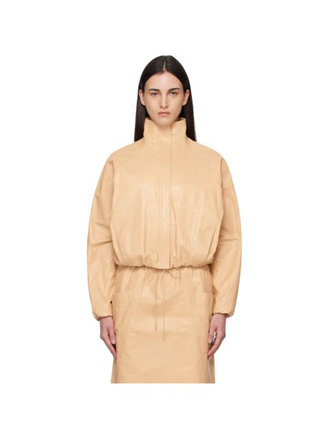 Alaïa Beige Calfskin Windbreaker Jacket